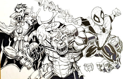 Dr. Strange, Hulk and Spiderman