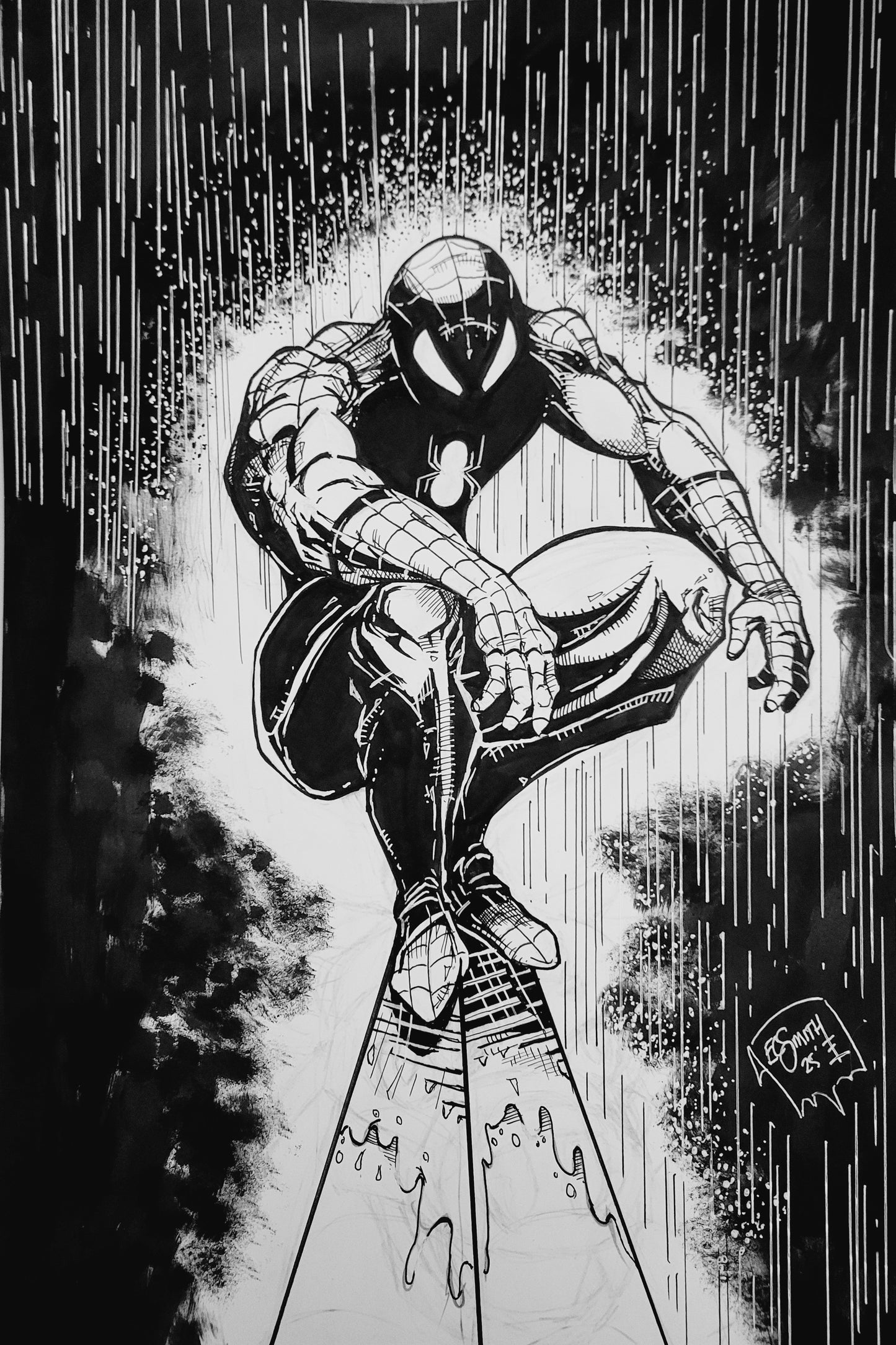 Spiderman perched on Empire State Building