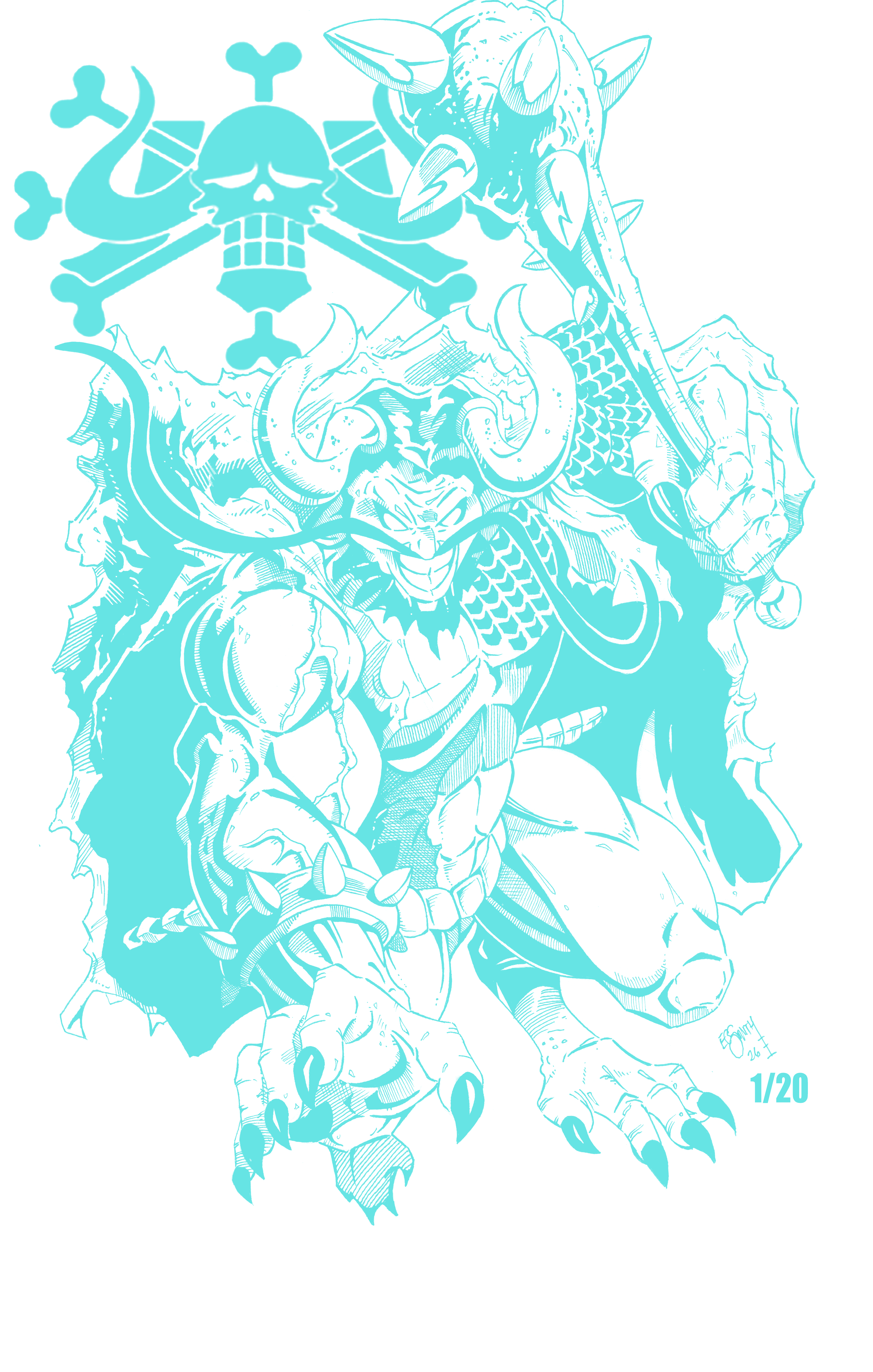 Luffy vs Kaido (2 Blue Line Boards)